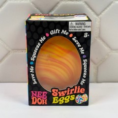 Schylling NeeDoh Swirlie Eggs Unisex OS Orange Yellow Swirl Sensory Fidget Toy