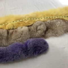 Assorted Colorful 2.5 Yards Real Fur Scraps Craft Seeing Cosplay Purple Yellow
