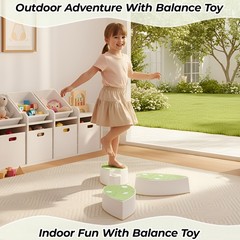 3 Pcs Sepping Stones for Kids, Stackable Toddler Sensory Activities Toy, Green