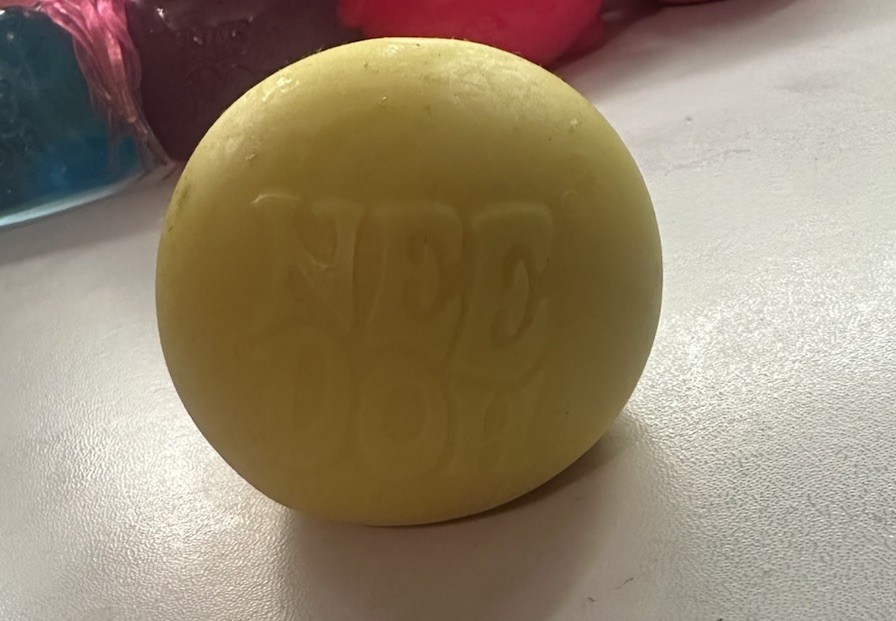 Nee Doh Yellow Squeeze Ball Stress Toy for Ages 8-11, 12-16, 17 Years & Up
