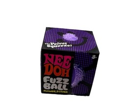 NeeDoh Fuzz Ball Flower Power Velvet Squeeze Fidget Squeeze Toy, Purple, 3+