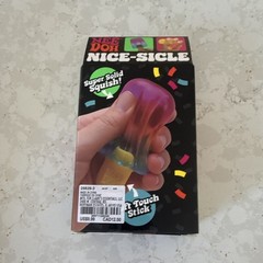 NeeDoh Nice-Sicle Super Solid Squish Soft Touch Squeeze Toy, Purple/Pink/Yellow