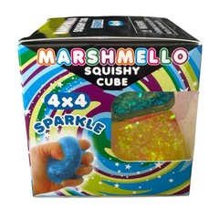 VIRAL Squishy ZORBITZ Marshmello Sparkle Glitter Squishy Cube 4 PACK