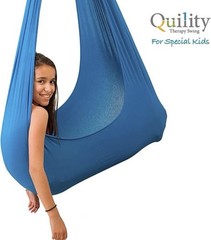 New Quility Indoor Hammock Swing for Special Kids up to 77 lbs – Light Blue
