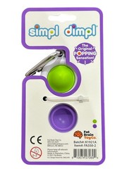 Fat Brain Toys Simpl Dimpl Simple Dimple, Green & Purple Popping Fidget Keychain