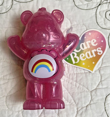 Care Bears Glitter Slime in Collectible Container with Pink Cheer Bear Charm NEW