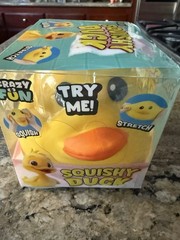 Lot 5x- Fun Squishy Duck Tactile Squeeze Toy Yellow Orange Black RMS
