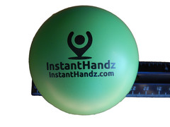 INSTANTHANDZ LOGO STRESS RELIEF ANXIETY FIDGET HAND BALL 3″ ROUND GREEN NEW