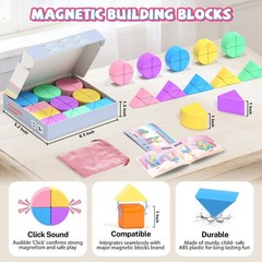 Hiwawind 40Pcs Magnetic Blocks, 1-Inch Pastel 1 inch, Blocks