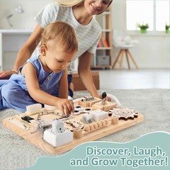Potatomato Montessori Large Busy Board for 1 2 3 4 Year Old- Wooden Sensory…