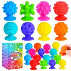 GOLDGE 16 Pack Sensory Fidget Toys for Kids, Textured 1.4 inches, Multicolor