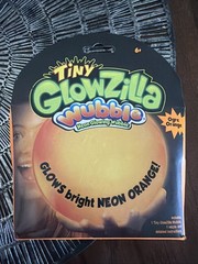 Tiny GLOWZILLA Wubble Neon Glowing Bubble Ball OGRE ORANGE NEW
