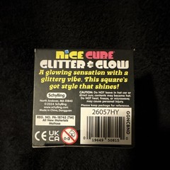 Schylling Nice Cube Glitter & Glow Super Solid Squish Cube Blue 26057HY