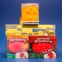 Sunny Days Jumbo Squeezy Bundle Butter Cheese Strawberry Peach Squishy Lot LOOK!