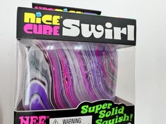 NeeDoh Nice Cube Swirl Grey White Purple Pink Super Solid Squish