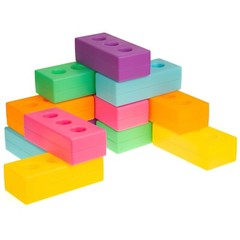 12 PCS Light Up Construction Bricks Sensory Glowing Blocks Rechargeable for Kids