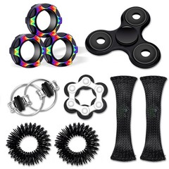 Vipctery 8Pcs Fidget Toys Adults Kids 8+ ADHD Autism Small, Black
