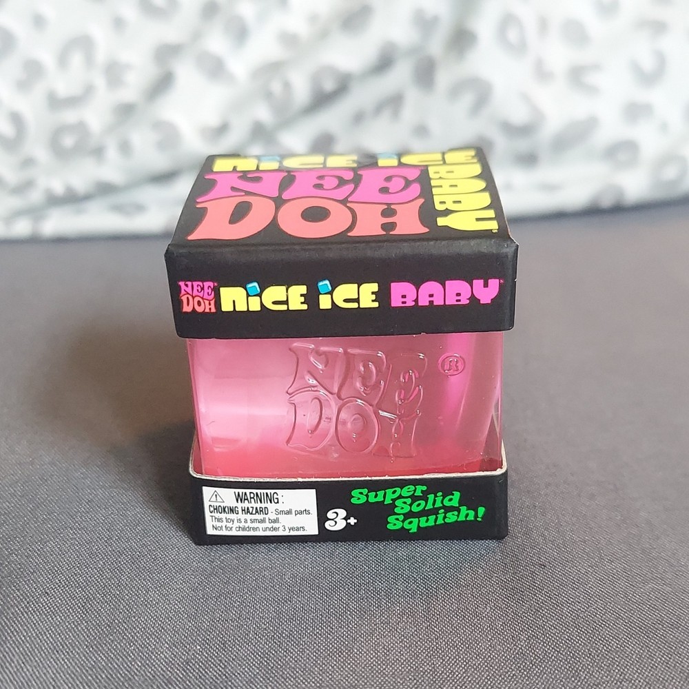 Schylling Nee Doh Nice Ice Baby Super Solid Squish Squeeze Toy Pink