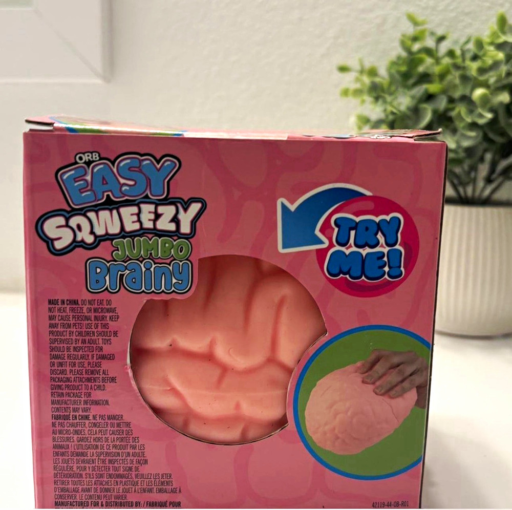 ORB Easy Squeezy Jumbo Brainy Extra Soft Slow Rise Squeeze Toy, Pink, Ages 3-4Y