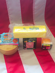 Multicolor Squeeze Toys Lot: Cube, Bun Me Set Sugar Edition, 4oz Butter, 3+