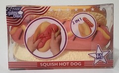 Squishy Hot Dog Squeezy Fidget Toy Sunny Days 2-in-1 Hotdog Stress Relief NEW