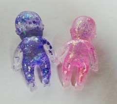 Glitter Baby Sugar Squishies SET OF TWO Twinsies Sparkle Stretch Squeeze Toys