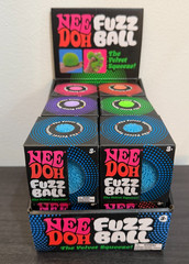 (Case of 12)Needoh Fuzz Ball Velvet Squeeze Squishy Squeeze Toy Nee Doh Fuzzball