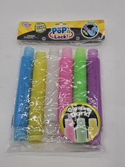Lot of 6 Grin Studios Pop N Lock Bend & Connect Glow In The Dark Flex Fidget Toy