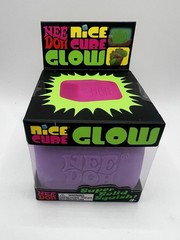 NeeDoh Nice Cube GLOW Super Solid Squish Squeeze Toy PURPLE!