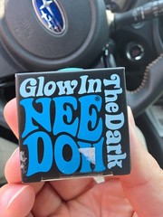 Needoh Nee Doh Teenie Sensory Squeeze Toy Mini Glow In The Dark Blue 1.25″