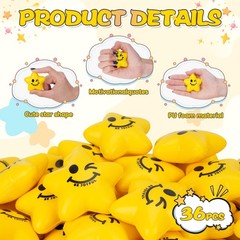 SHQDD Stress Balls, 36PCS Balls for Kids & Adults 2.16 inches, Yellow