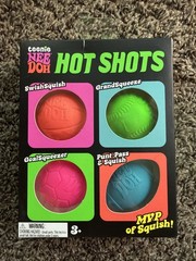 NeeDoh Schylling Teenie Hot Shots 4 Pack Sensory Stress Ball Fidget Toy NWT