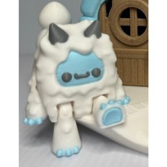 Yeti Figurine 3D Printed – Abominable Snowman in Blue or Pink – Articulating Toy