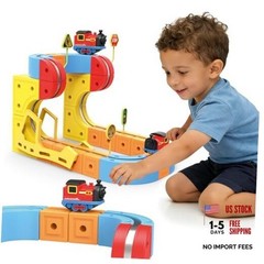Electric Train Set for Kids Infinity Magentic Racer Track Blocks with 66PCS