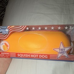 Sunny Days Squish Hot Dog 2 in 1 Tactile Squeeze Toy Yellow Orange Red 2025