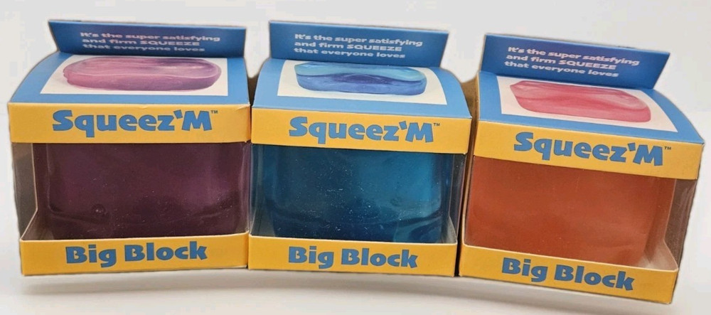 Premium Big-Block Squeez’M Cube –35% Larger Than Standard Size 3-Colors Included