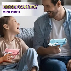 Hikewintoy Cool Fidget 1911 Toy Gun, 2 Pack 3D Printed Mini Small, Pink Blue