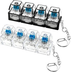 2 PCS Keyboard Fidget Toy, Keychain 2.8 x 7.4 cm, Clear Black