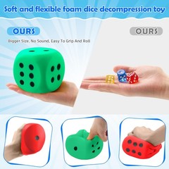 Zomiboo 2 Pcs 3.93 Large Foam Dice For Classroom Soft Jumbo 6 Sided Giant Dice
