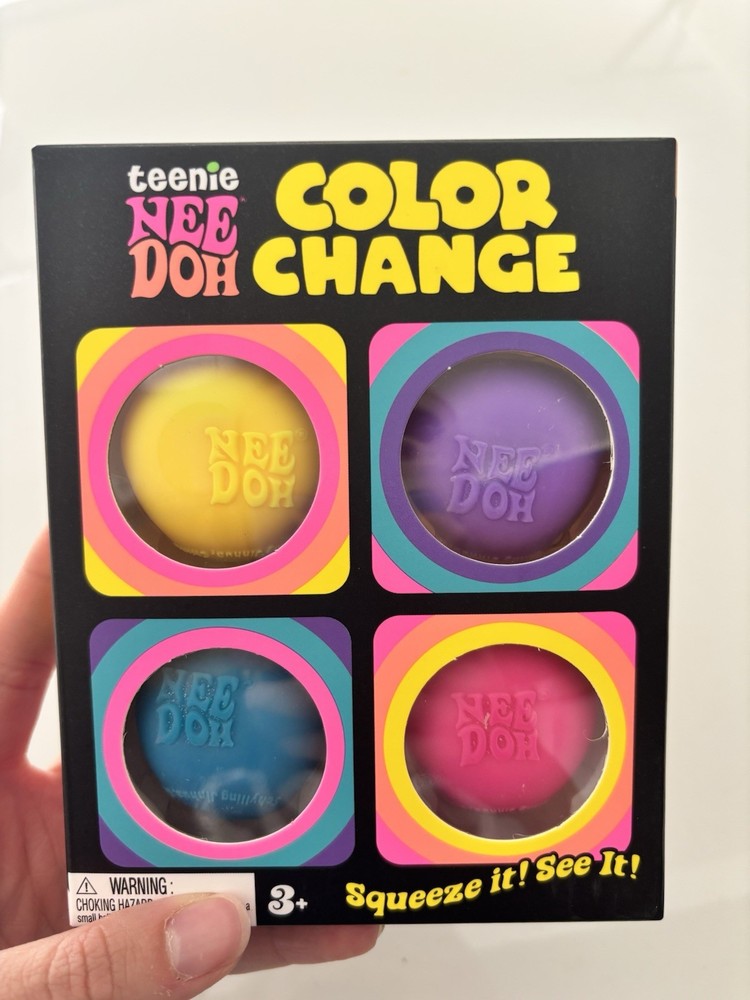 Needoh TEENIE COLOR CHANGE 4 Pack Hard To Find Blue Yellow Pink And Purple