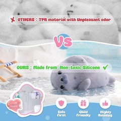 QCROAD SQUISHY Taba Seal Squishy Stress Relief Toy – Soft Silicone Squeeze