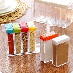 Spice Shaker, 6 Pcs Seasoning Rack Spice Pots Storage Container Condiment Jar…