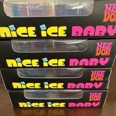 Nee Doh Nice Ice Baby Super Solid Squish Blue Pink Purple Squeeze Toy Set