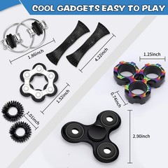 Vipctery 8Pcs Fidget Toys Adults Kids 8+ ADHD Autism Small, Black