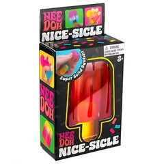 Nee Doh Nice-Sicle Super Solid Squishy Squeeze Toy, Red/Yellow, Ages 3+