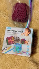 Montessori Sensory Activity Cube Silicone Baby Toy Pull String Tactile 36M+