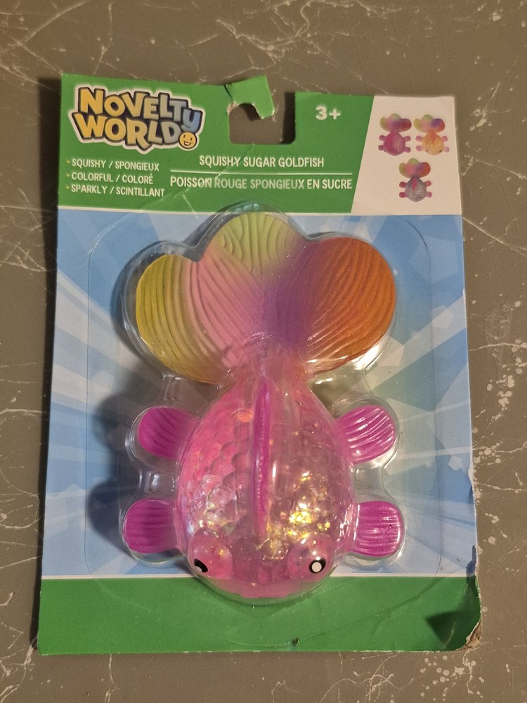 Squishy Pink Sugar Goldfish Viral Toy by Novelty World 4″