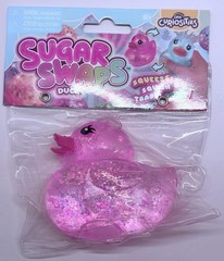 Orb Curiosities Sugar Swaps Duck Glitter Squishy Toy Lot of 3 Pink Blue Purple