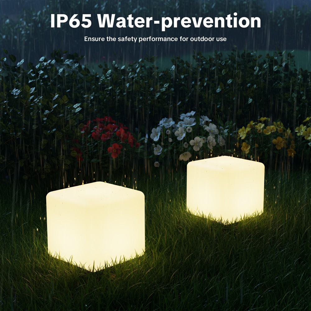 Cube LED RGB 16 Color Changing Light Stool Outdoor Indoor Patio Party Chair Seat