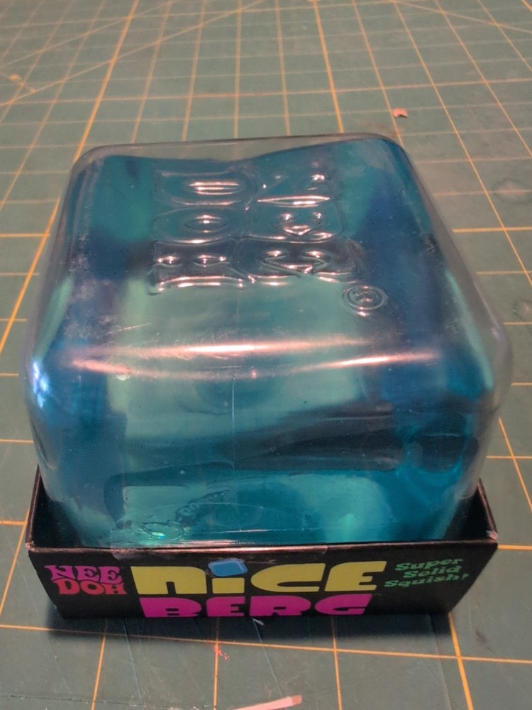 NeeDoh Nice Berg Blue XL Giant Nee Doh Niceberg Solid Squish Cube Ice Block
